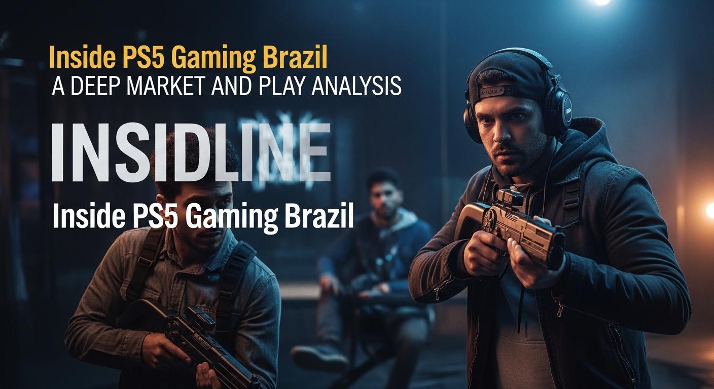 Brazilian PS5 gamer in living room with PS5 interface