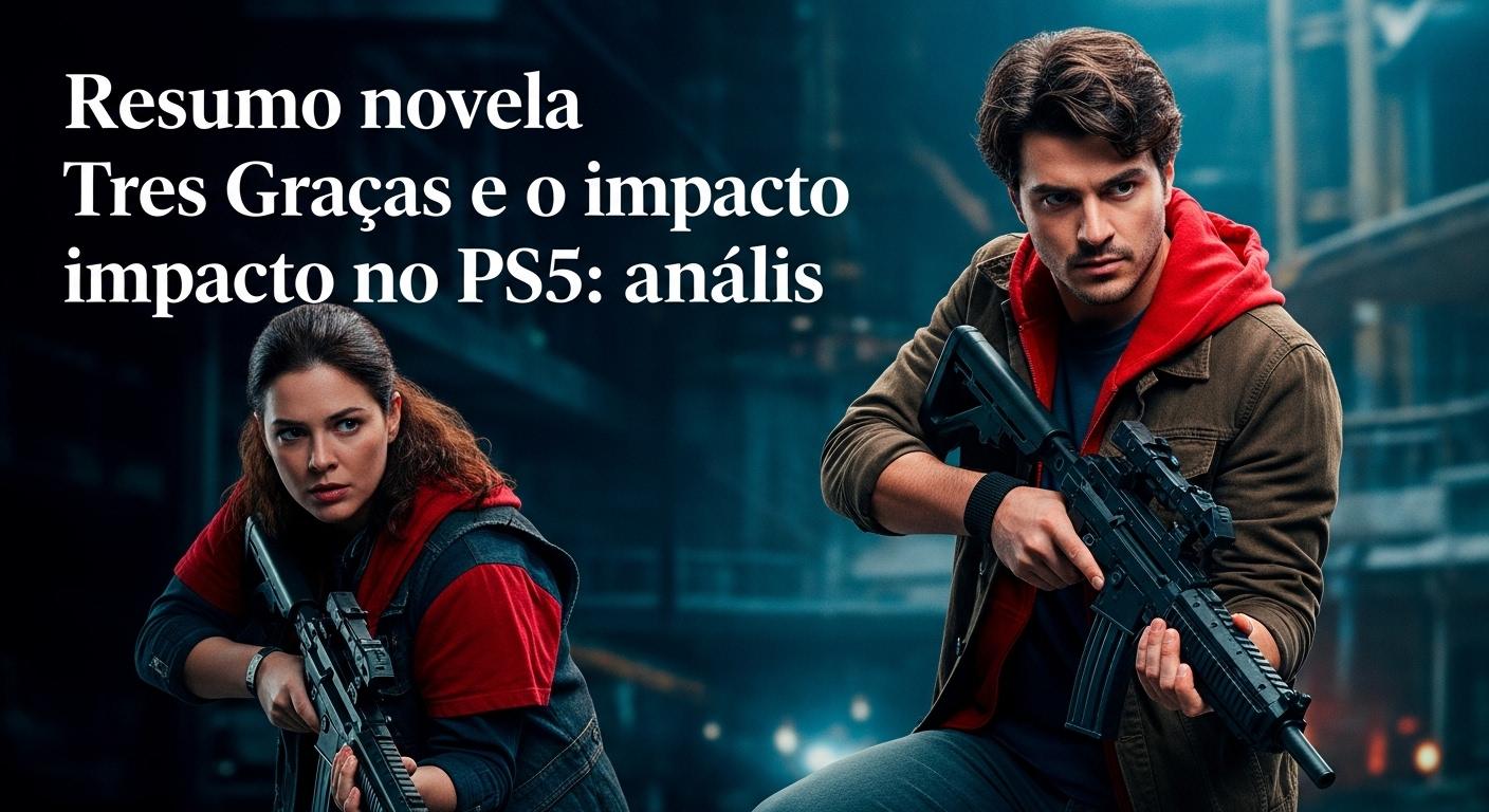 PS5 console beside a TV showing a telenovela discussion in Brazil